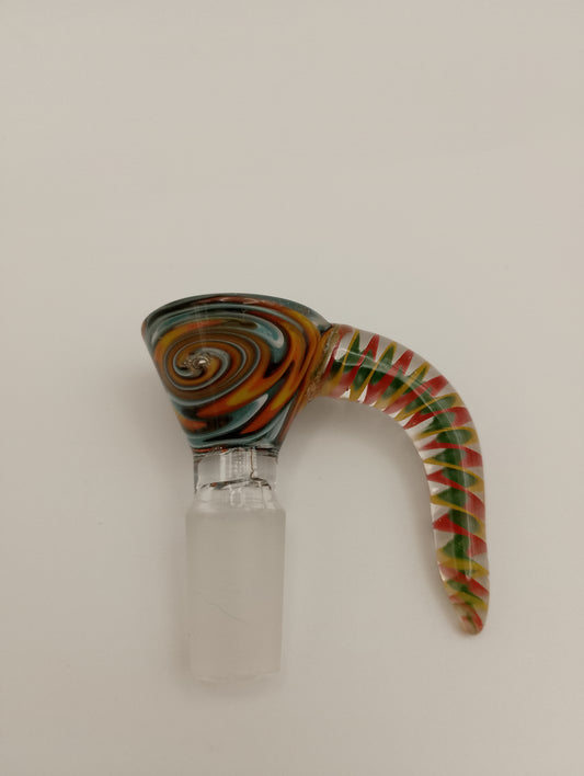 14mm Wig Wag Glass Slide with spiral horn