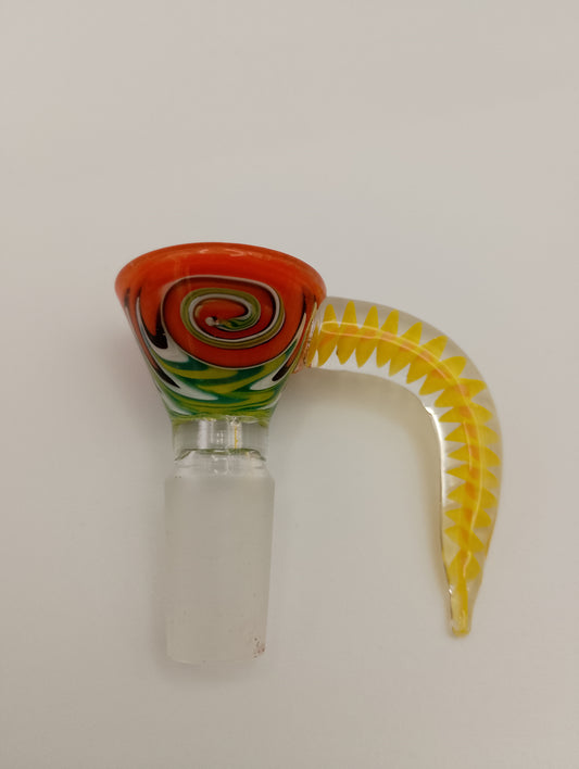 14mm Wig Wag Glass Slide with spiral horn